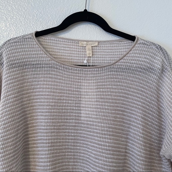 Eileen Fisher Organic Linen Knit Stripe Top XS - Picture 3 of 9